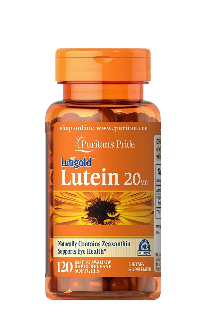 Puritans Pride Lutein 20 mg with Zeaxanthin Softgels, 60 Count لدعم النظر